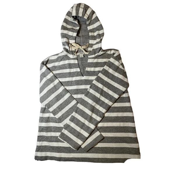 J.Crew Hooded Striped Pullover Sweatshirt Size M - Picture 1 of 3